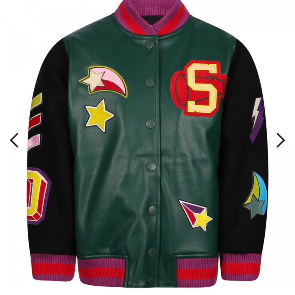 STELLA MCCARTNEY LEATHER LETTER MAN JACKET sold out everywhere SIZE 8
